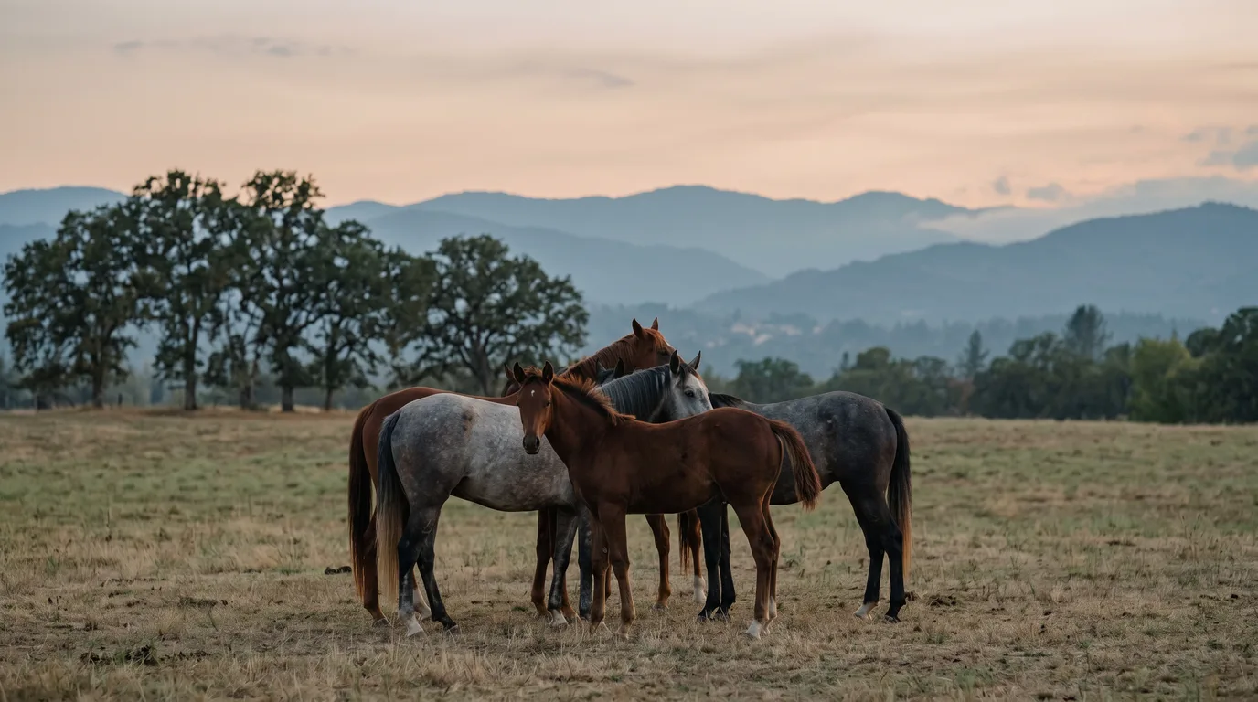 Chevaux en liberté, Poney Club des Étrets, Ain